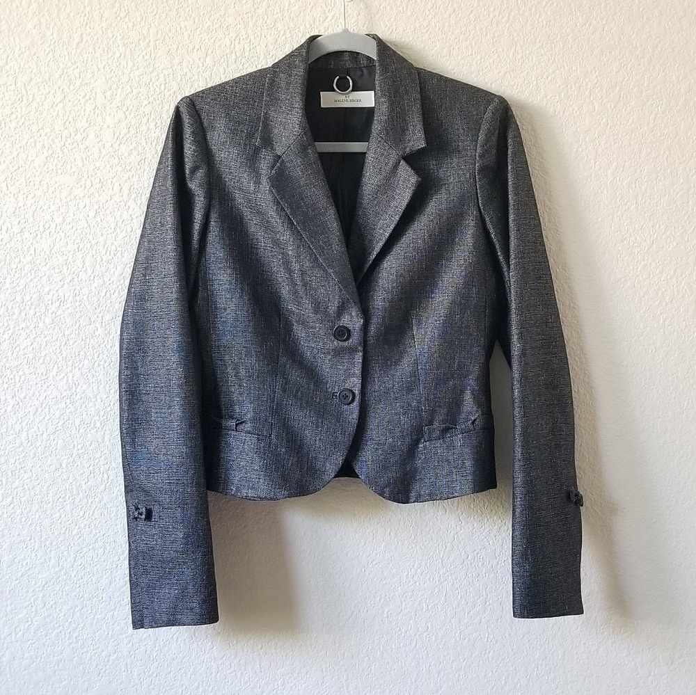 Malene Birger gray cropped jacket blazer size 8